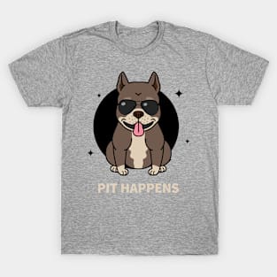 Pit Happens Cool Pitbull Dog T-Shirt